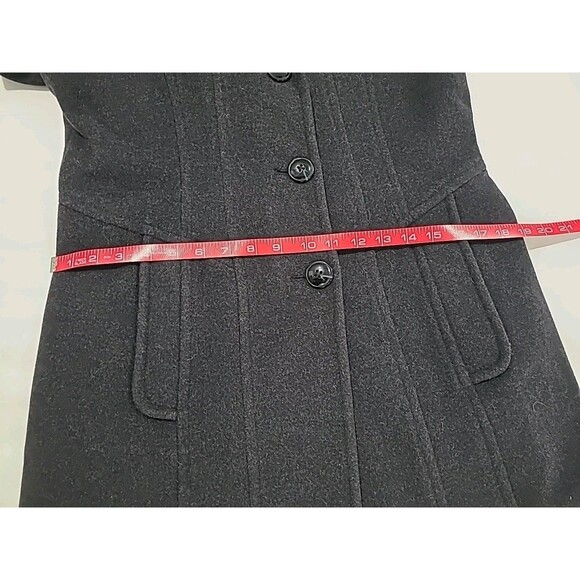 Anne Klein Knee Length Charcoal Gray Wool Winter Overcoat Size S - Picture 6 of 7